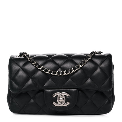 Chanel Lambskin Quilted Extra Mini Rectangular Flap Black 1 of 11