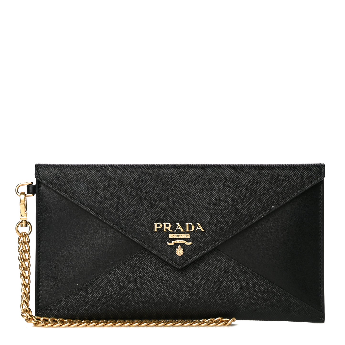 Saffiano Envelope Wristlet Crossbody Wallet Black
