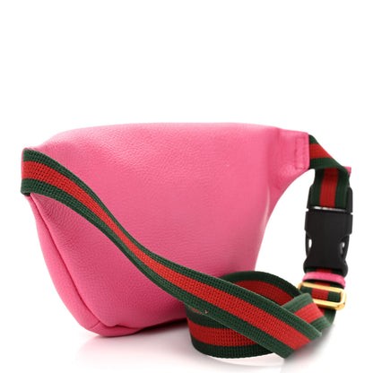 Gucci Grained Calfskin Small Logo Belt Bag Box Pink Green 3 of 11