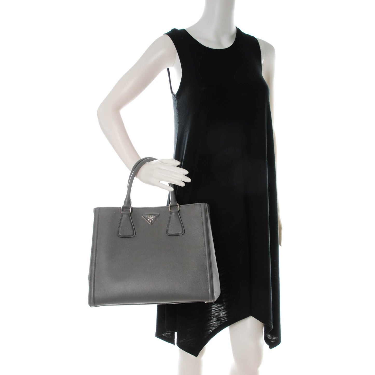 Saffiano Lux Bi-Color Tote Marmo Nube