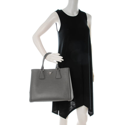 Prada Saffiano Lux Bi-Color Tote Marmo Nube 2 of 8
