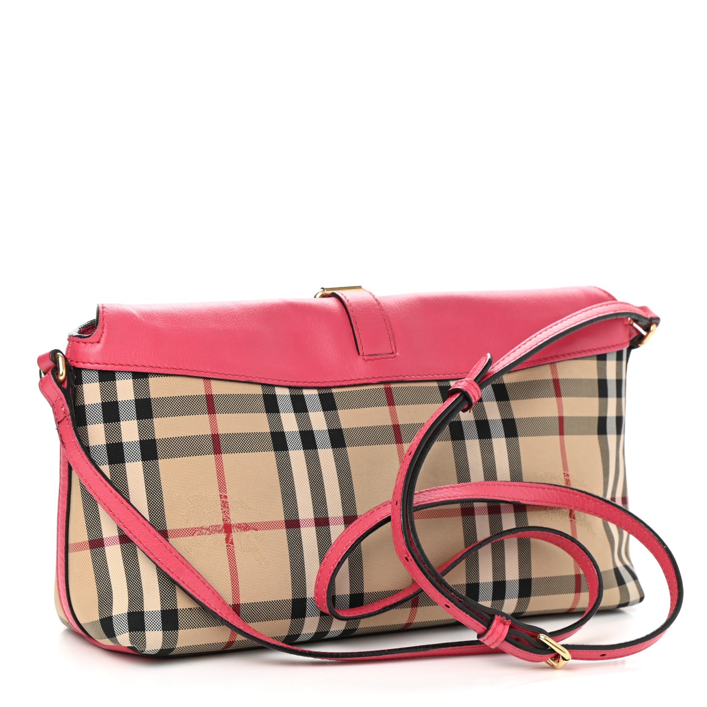 Horseferry Check Small Leah Crossbody Clutch Crimson Pink