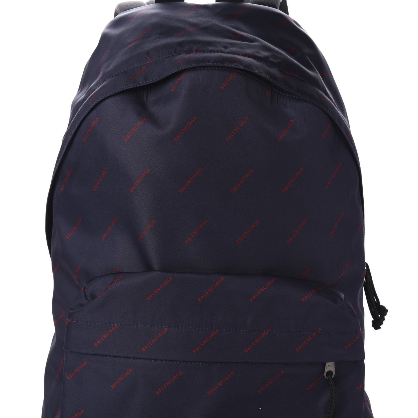 Twill Nylon Allover Logo Print Explorer Backpack Bleu Canopee Rouge