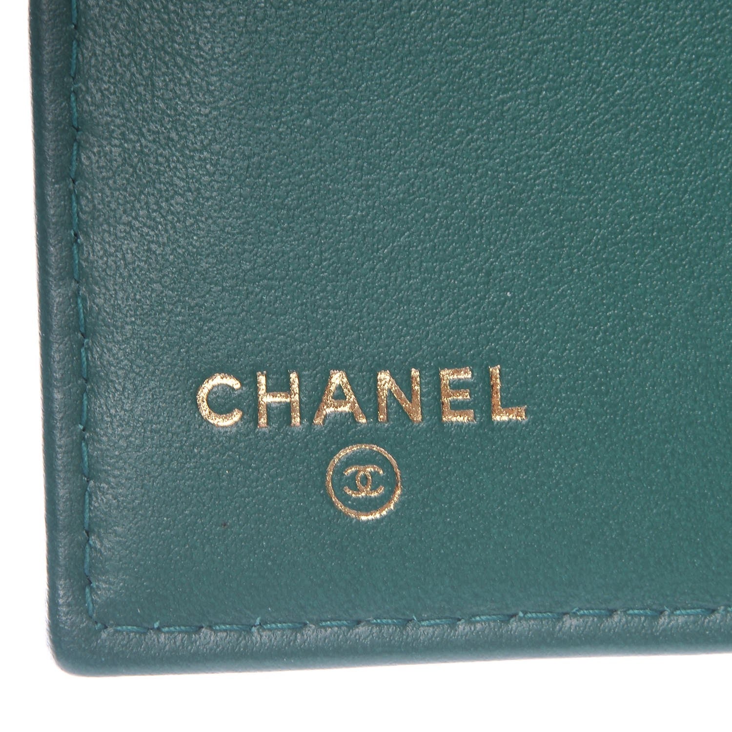 Chanel Metallic Caviar Quilted Medium Flap Wallet Green 6 of 8