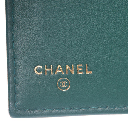 Chanel Metallic Caviar Quilted Medium Flap Wallet Green 6 of 8