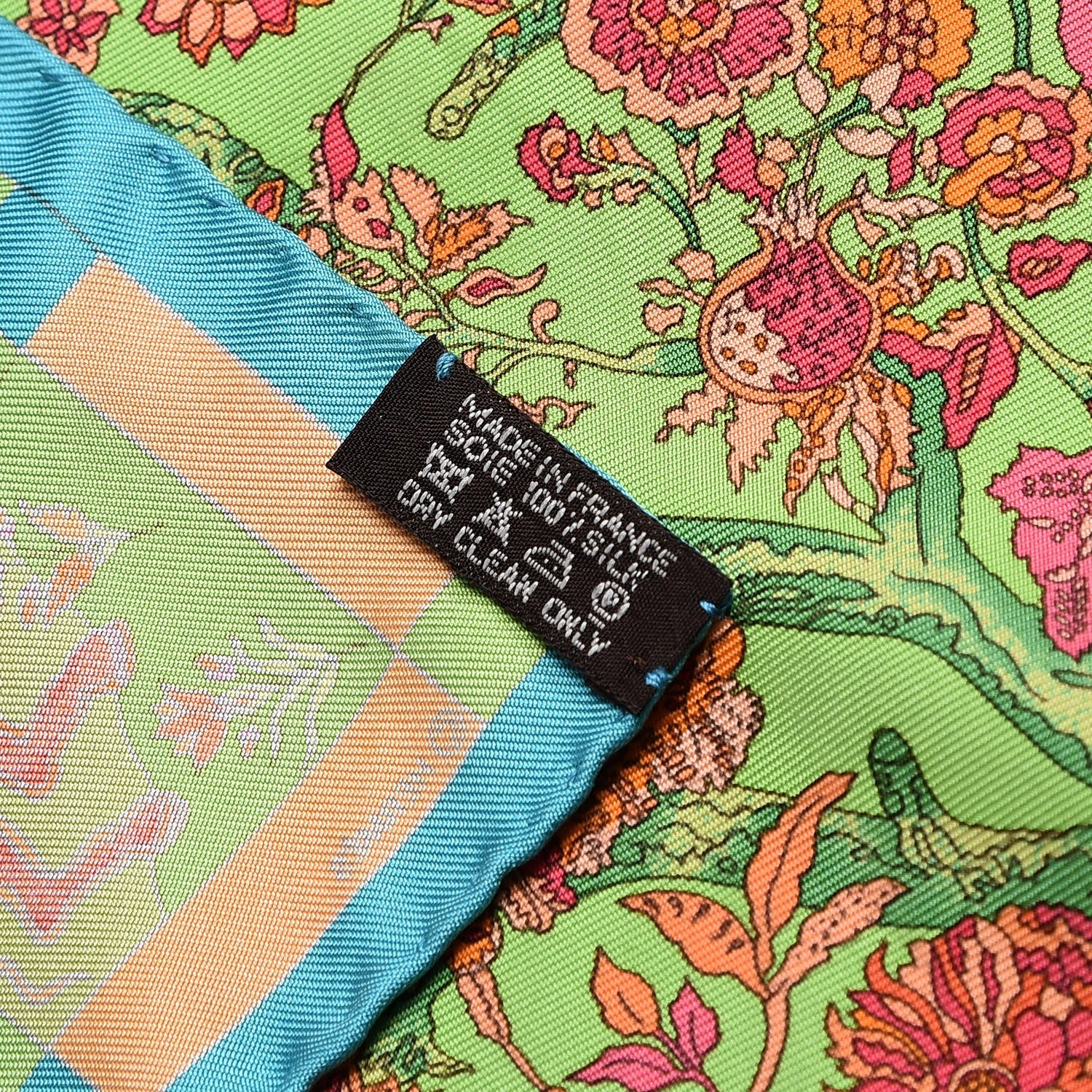Hermes Silk Fantaisies Indiennes Pocket Square 7 of 7