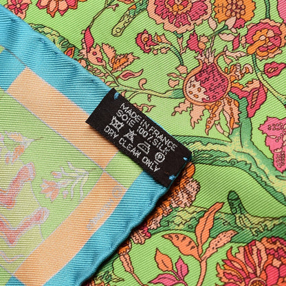 Hermes Silk Fantaisies Indiennes Pocket Square 7 of 7