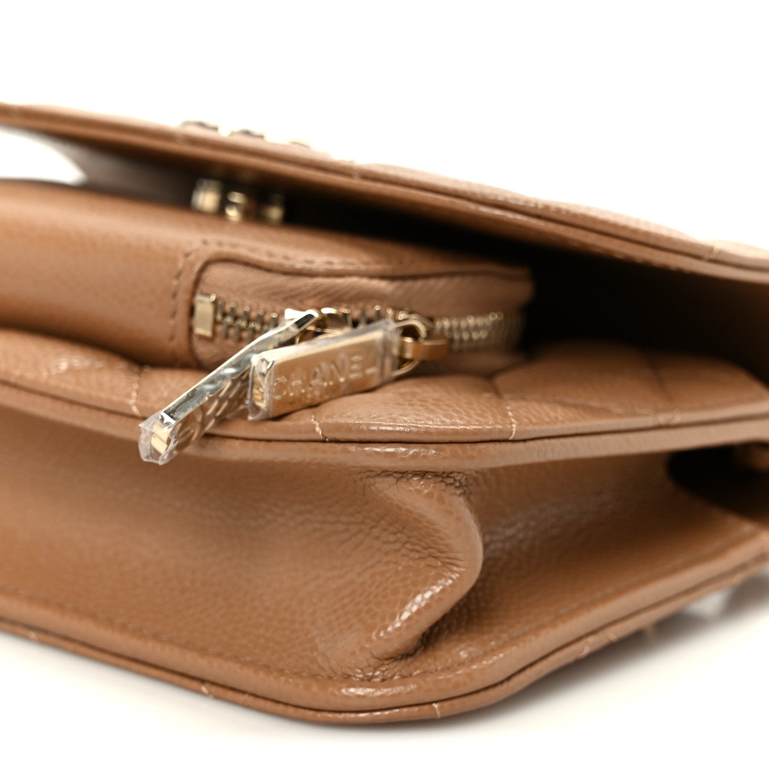 Chanel Caviar Quilted Business Affinity Clutch With Chain Flap Camel 10 of 11