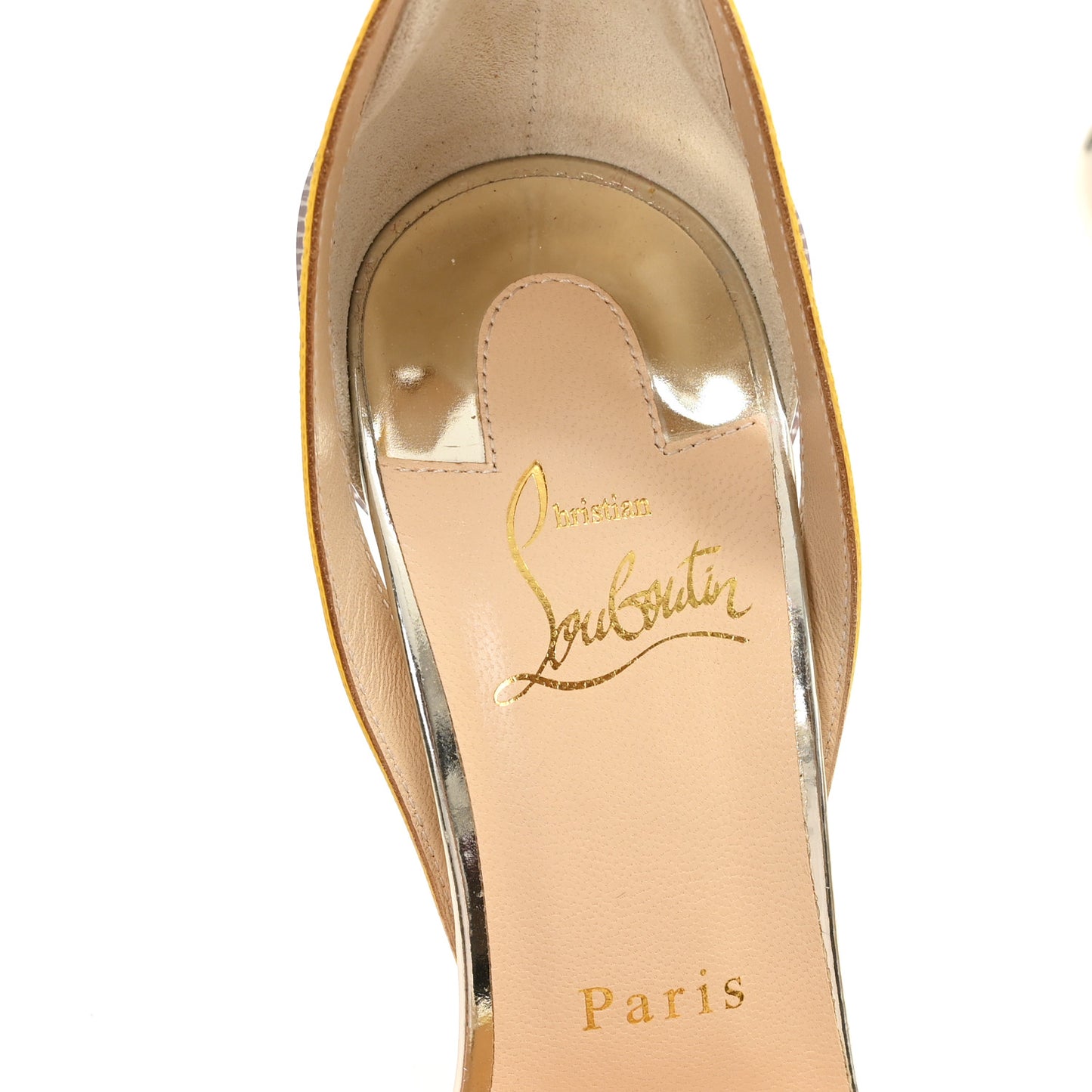 PVC Patent Ruban Calfskin Metricathy 100 Sandal Pumps 37.5 Transparent Yellow