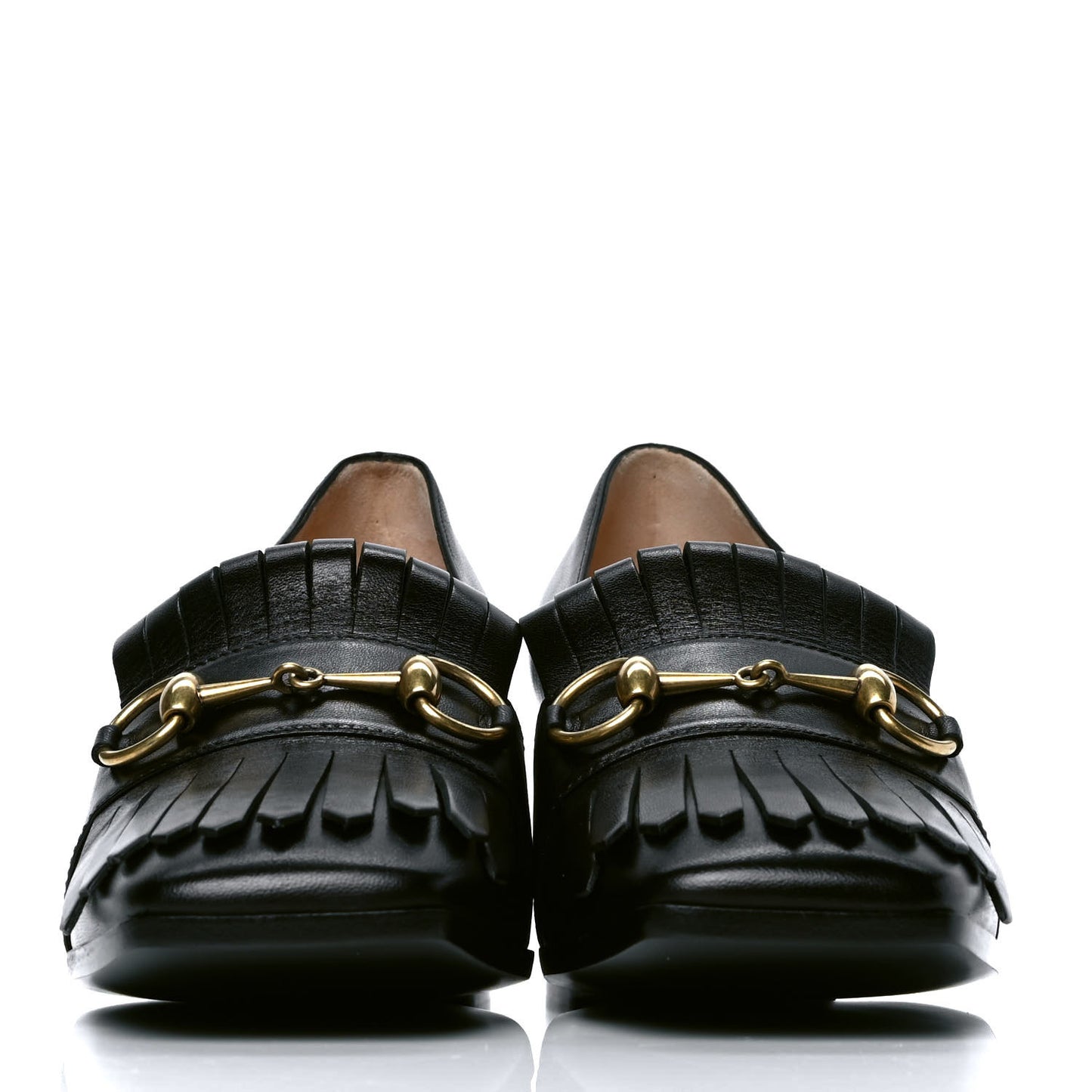 Malaga Kid Polly Kiltie Fringe 55mm Loafer Pumps 38 Black