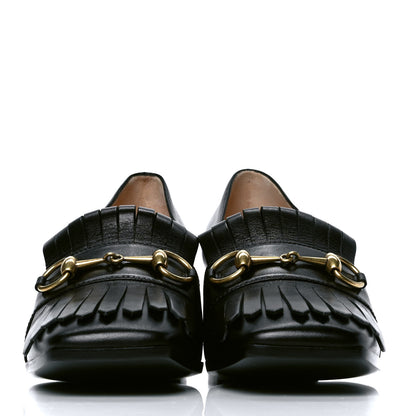 Gucci Malaga Kid Polly Kiltie Fringe 55mm Loafer Pumps 38 Black 2 of 5