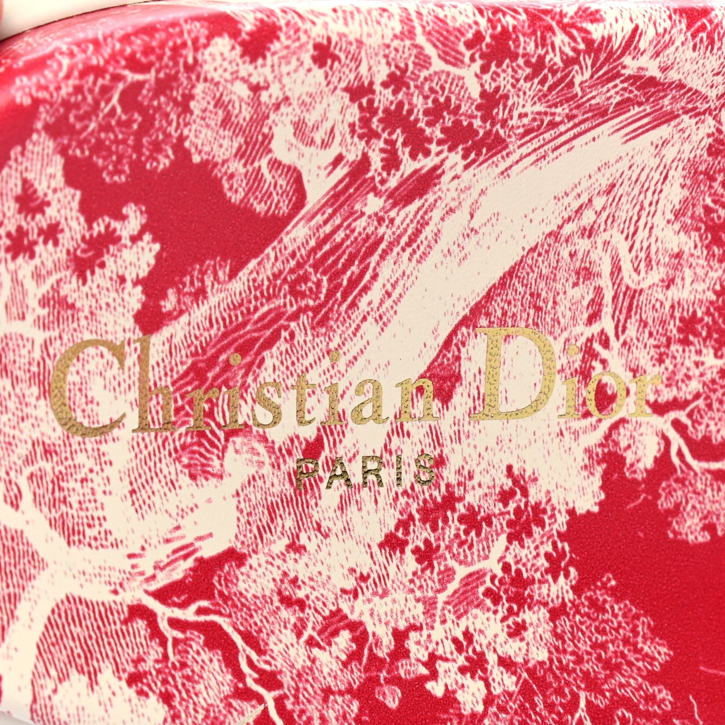 Canvas Toile de Jouy Embroidered Dway 10mm Slide Sandals 37.5 Off White Raspberry