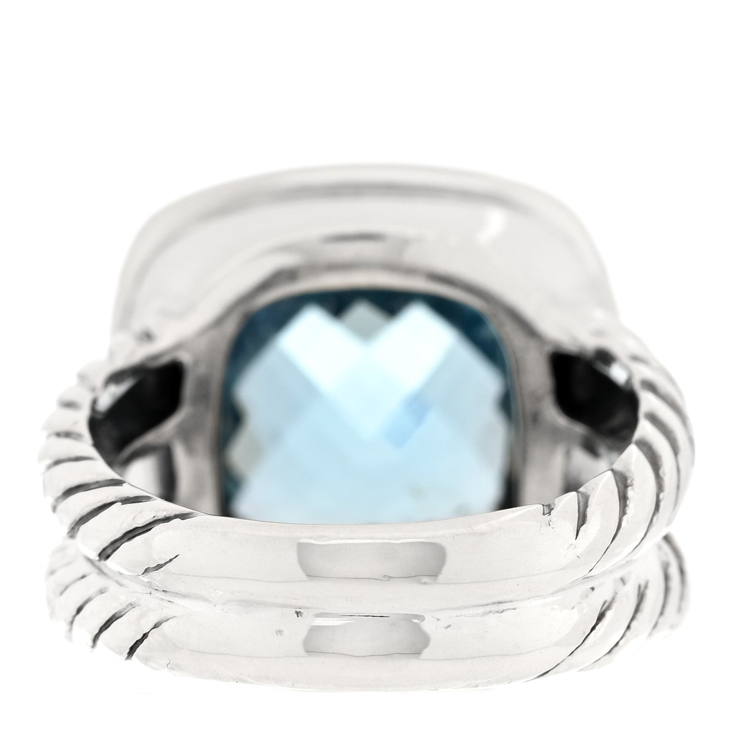 Sterling Silver Diamond Blue Topaz 11mm Albion Ring 50 5.5