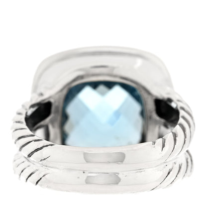 David Yurman Sterling Silver Diamond Blue Topaz 11mm Albion Ring 50 5.5 3 of 4