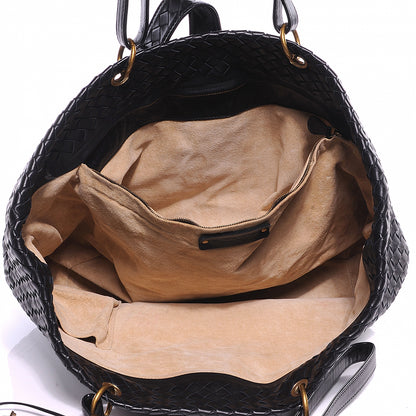 Bottega Veneta Leather Intrecciato Capri Tote Black 5 of 11