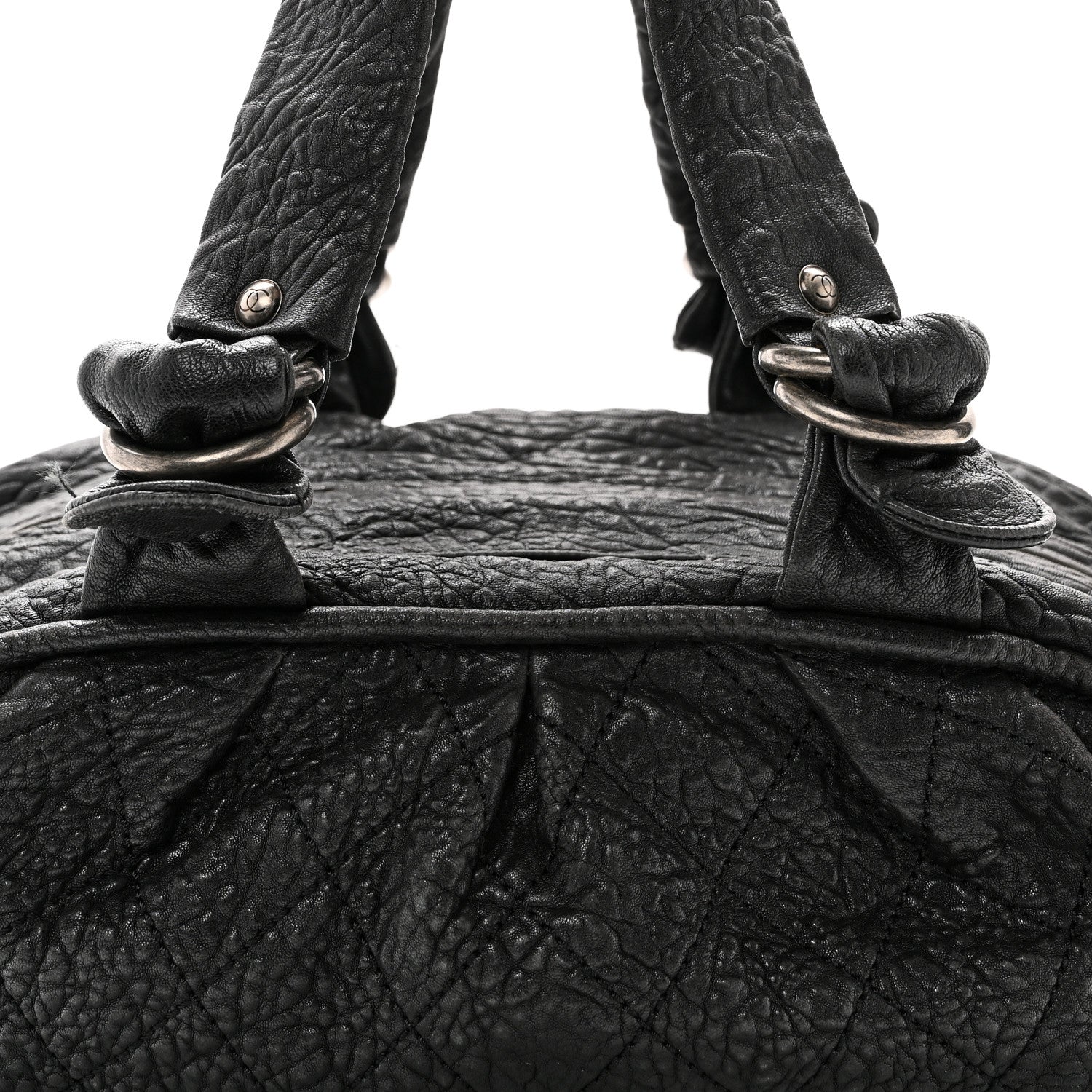 Chanel Distressed Lambskin Le Marais Bowler Black 8 of 10