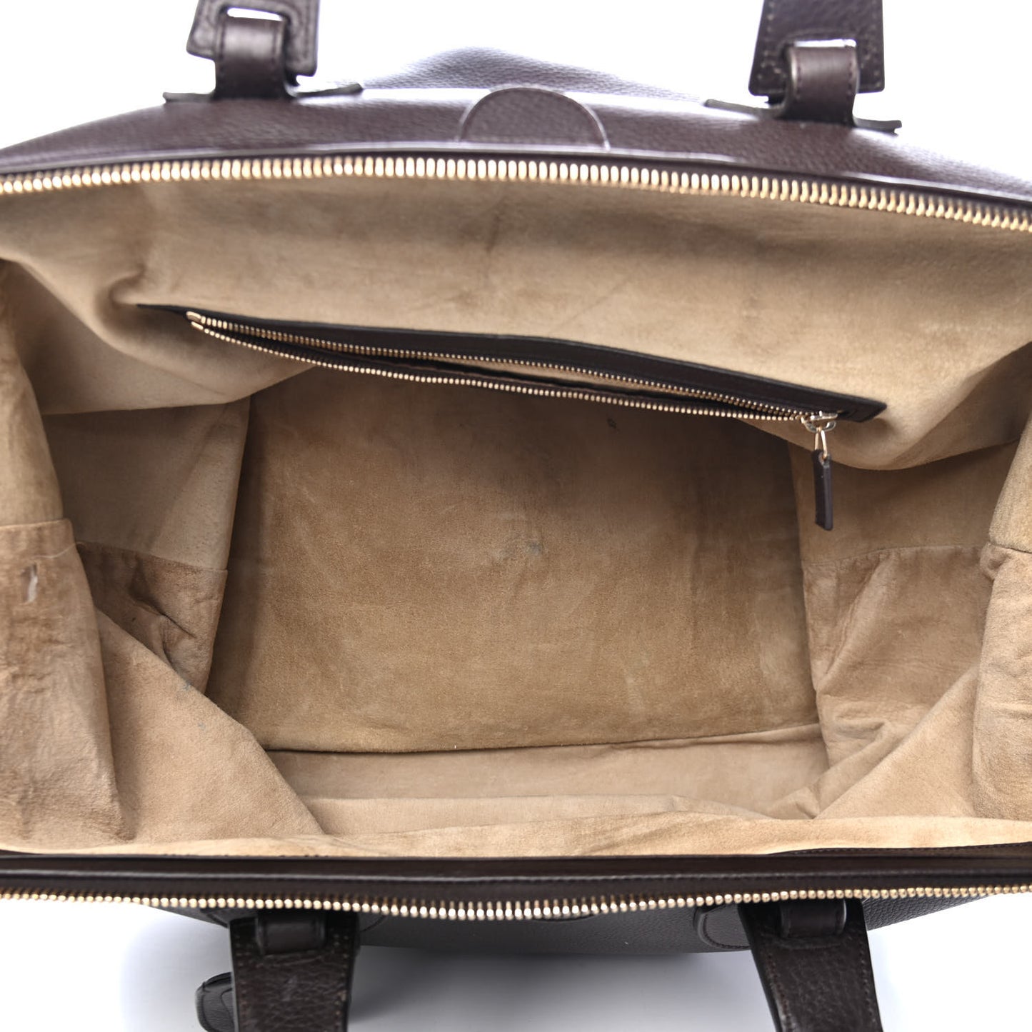 Grained Calfskin Web Duffle Bag Brown