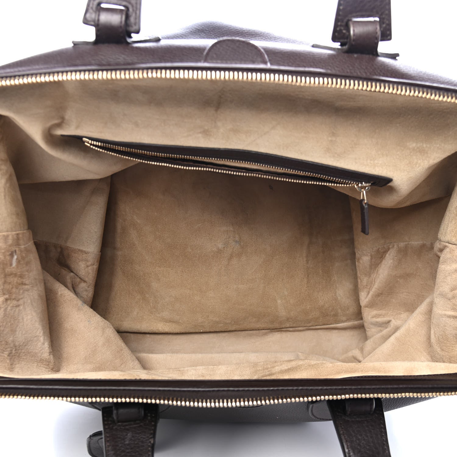 Gucci Grained Calfskin Web Duffle Bag Brown 4 of 6