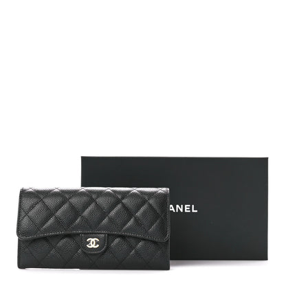 Chanel Caviar Quilted Large Gusset Flap Wallet Black 12 of 12