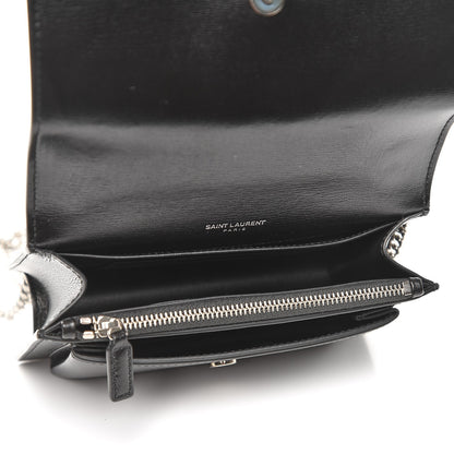 Saint Laurent Calfskin Monogram Sunset Chain Wallet Black 5 of 7