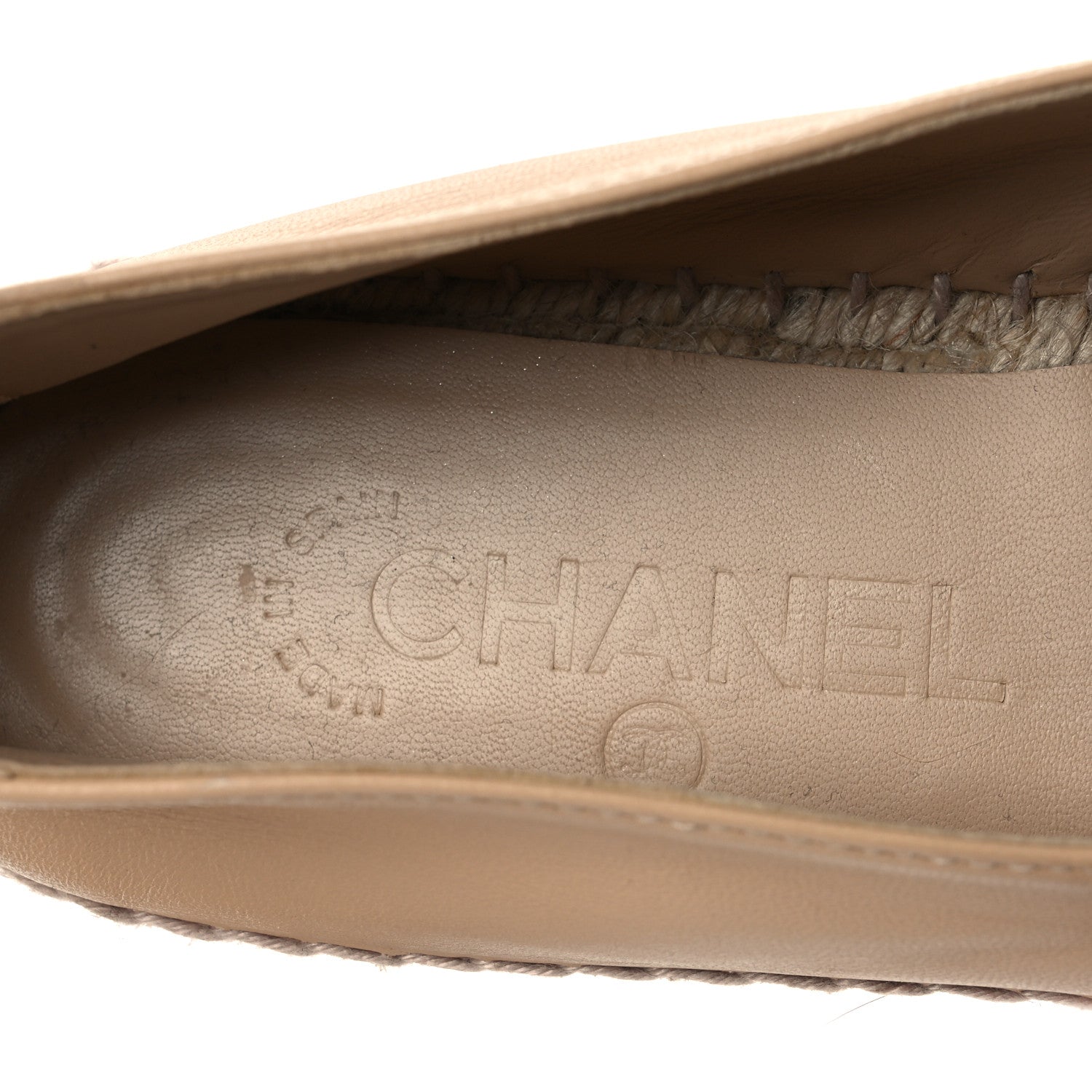 Chanel Lambskin CC Espadrilles 38 Beige Black 9 of 10