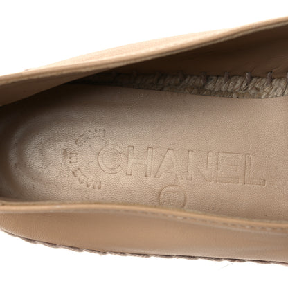 Chanel Lambskin CC Espadrilles 38 Beige Black 9 of 10