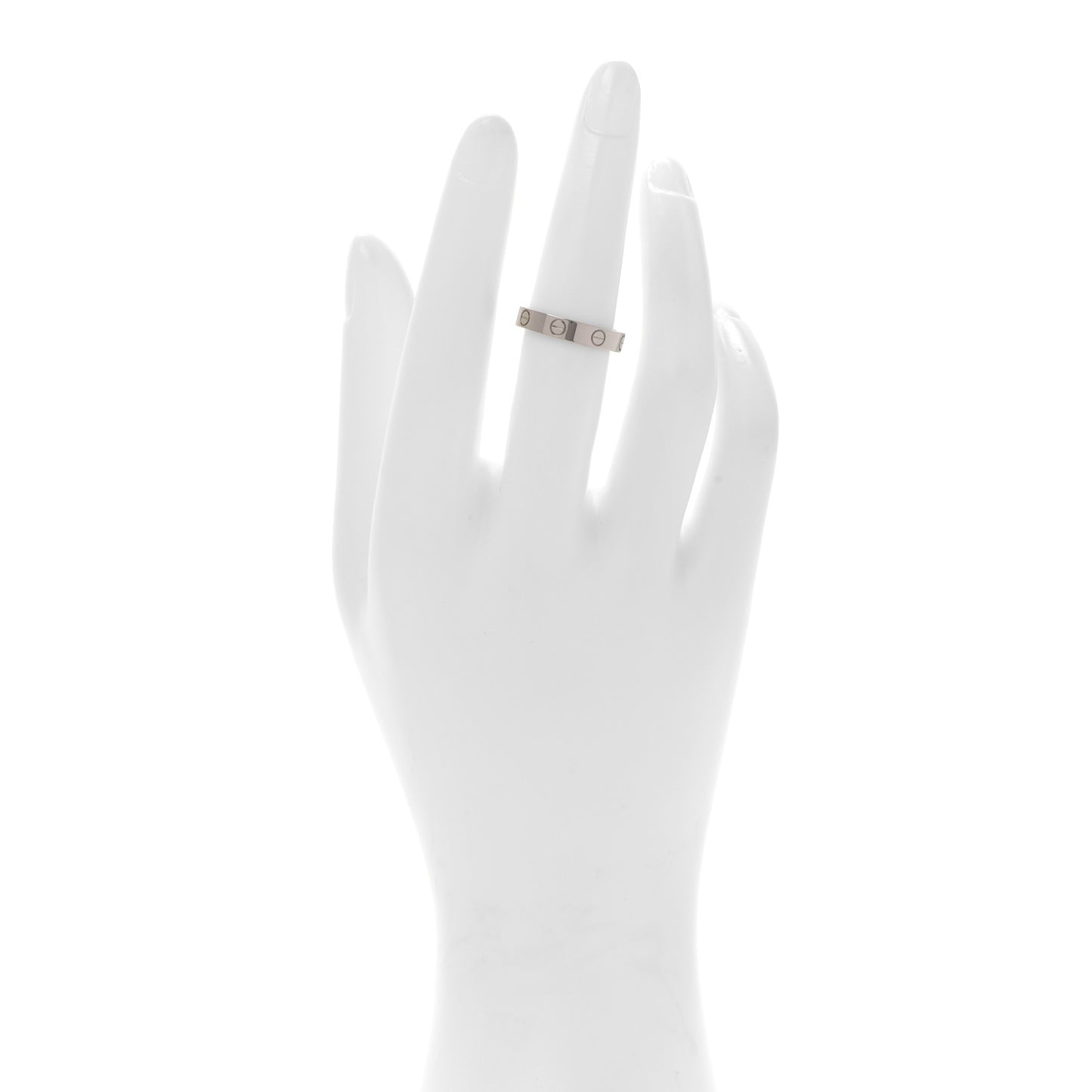 18K White Gold 3.5mm LOVE Wedding Band Ring 53 6.25
