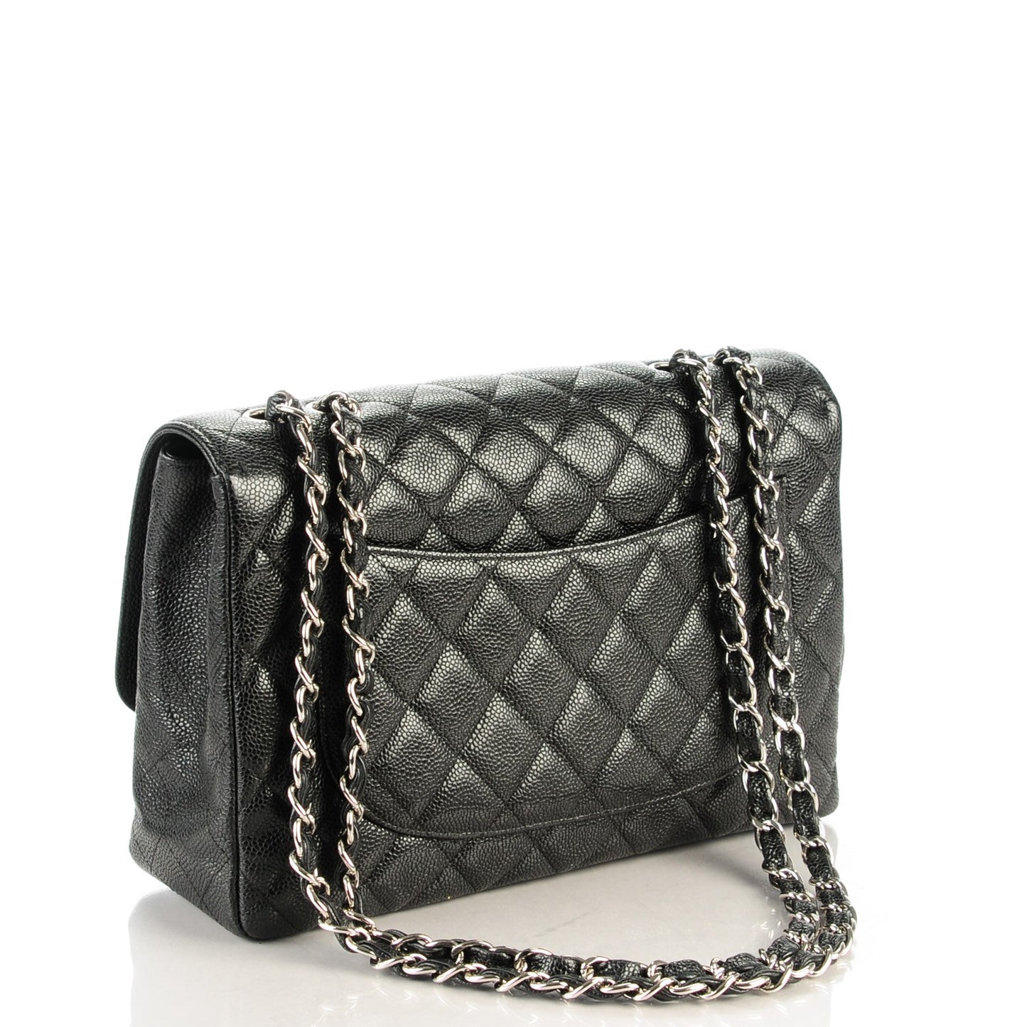 Caviar Quilted Jumbo Single Flap Black