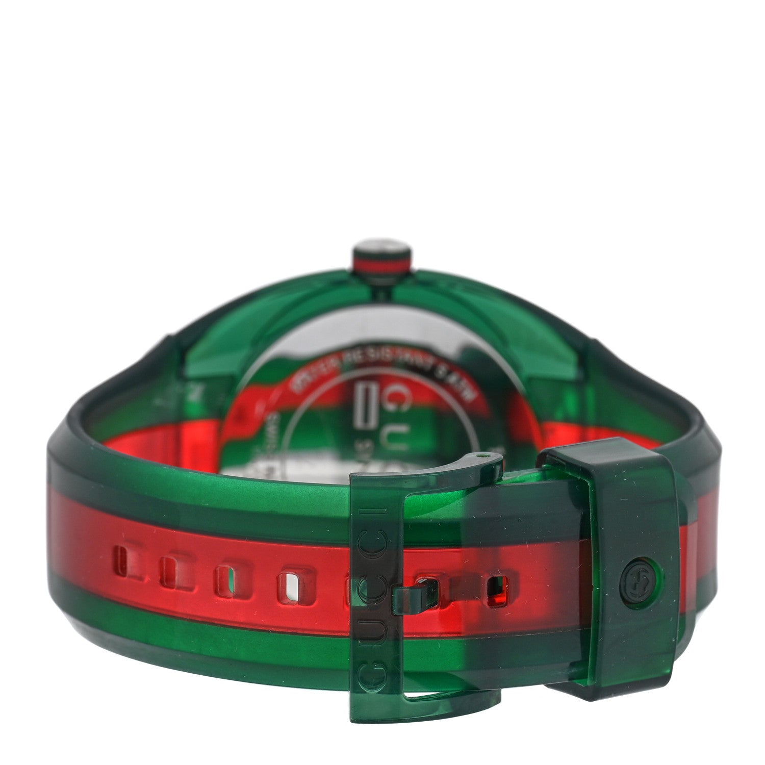 Gucci Stainless Steel Rubber 46mm Sync Web Quartz Watch Green 3 of 4