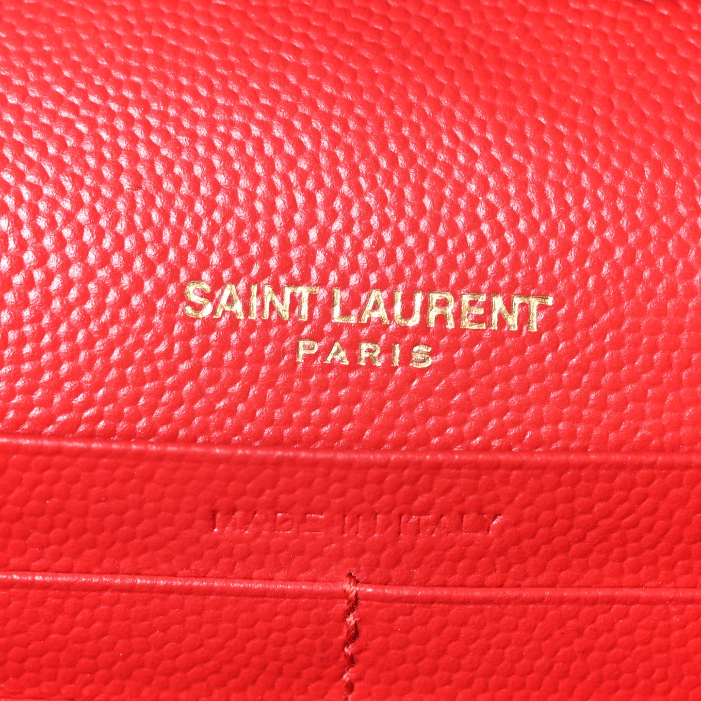 Grain De Poudre Matelasse Chevron Monogram Chain Wallet Rouge Eros