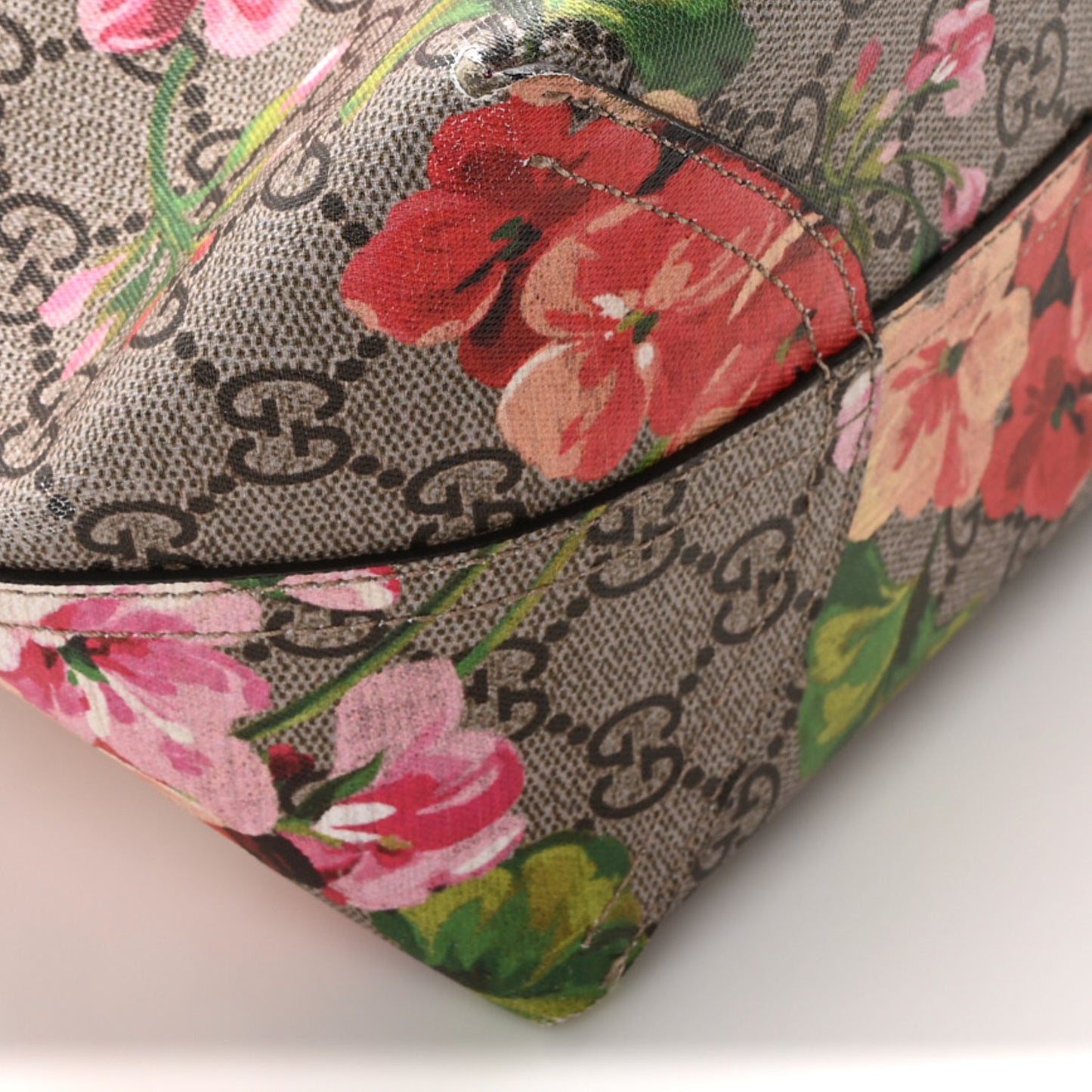 GG Supreme Monogram Blooms Large Reversible Tote Beige Multicolor Dry Rose