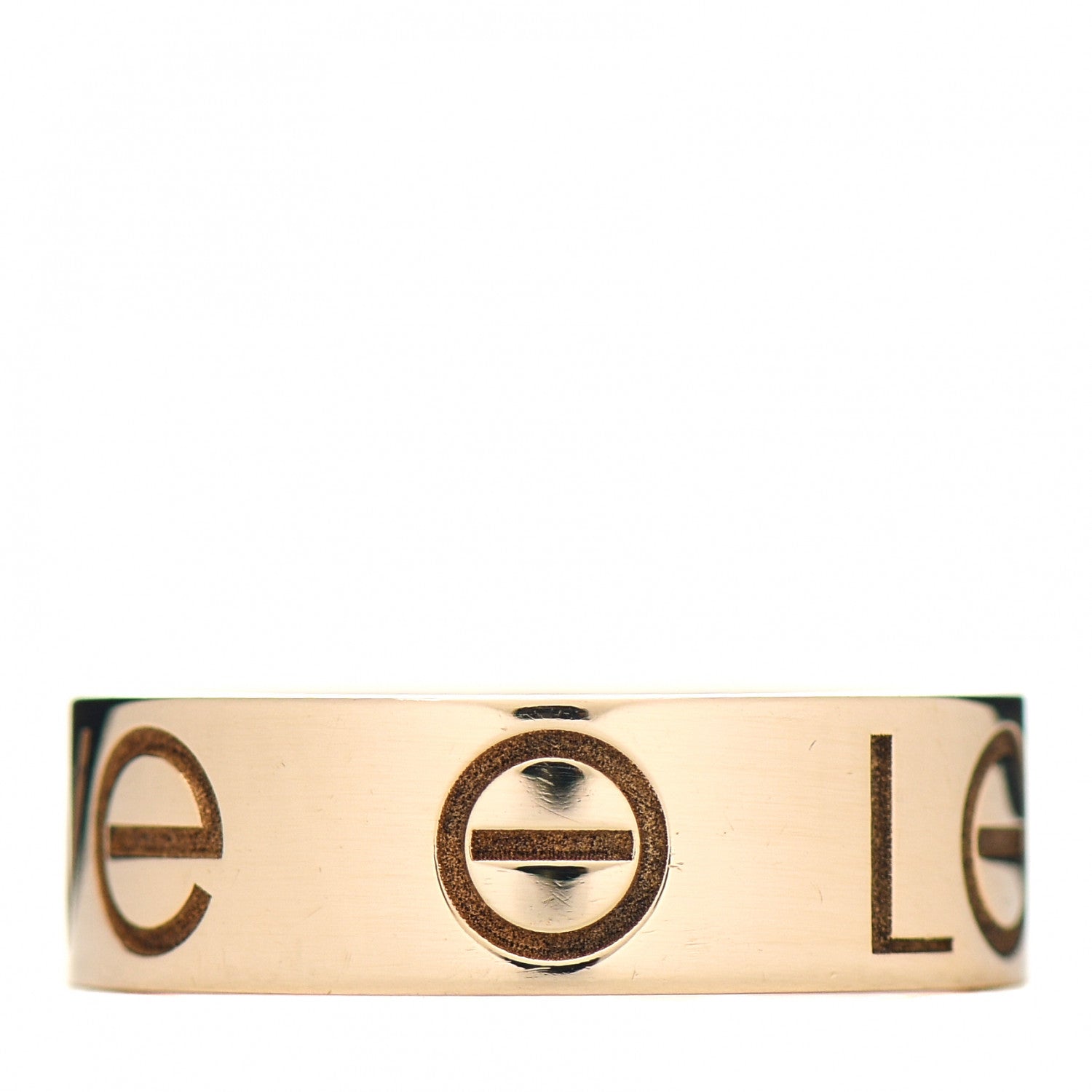 Cartier 18K Yellow Gold 5.5mm Engraved LOVE Ring 48 4.5 3 of 5