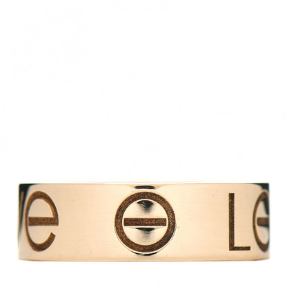 Cartier 18K Yellow Gold 5.5mm Engraved LOVE Ring 48 4.5 3 of 5