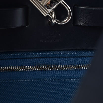 Hermes Military Toile Vache Hunter Zip 31 PM Deep Bleu 7 of 11