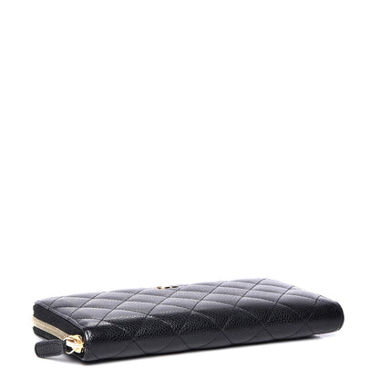 Chanel Caviar Quilted Large Gusset Zip Around Wallet Black 4 of 9
