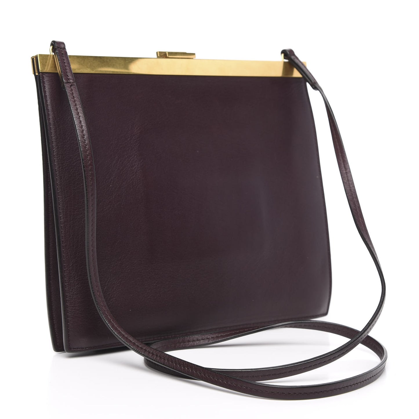 Smooth Calfskin Mini Clasp Bag Bordeaux
