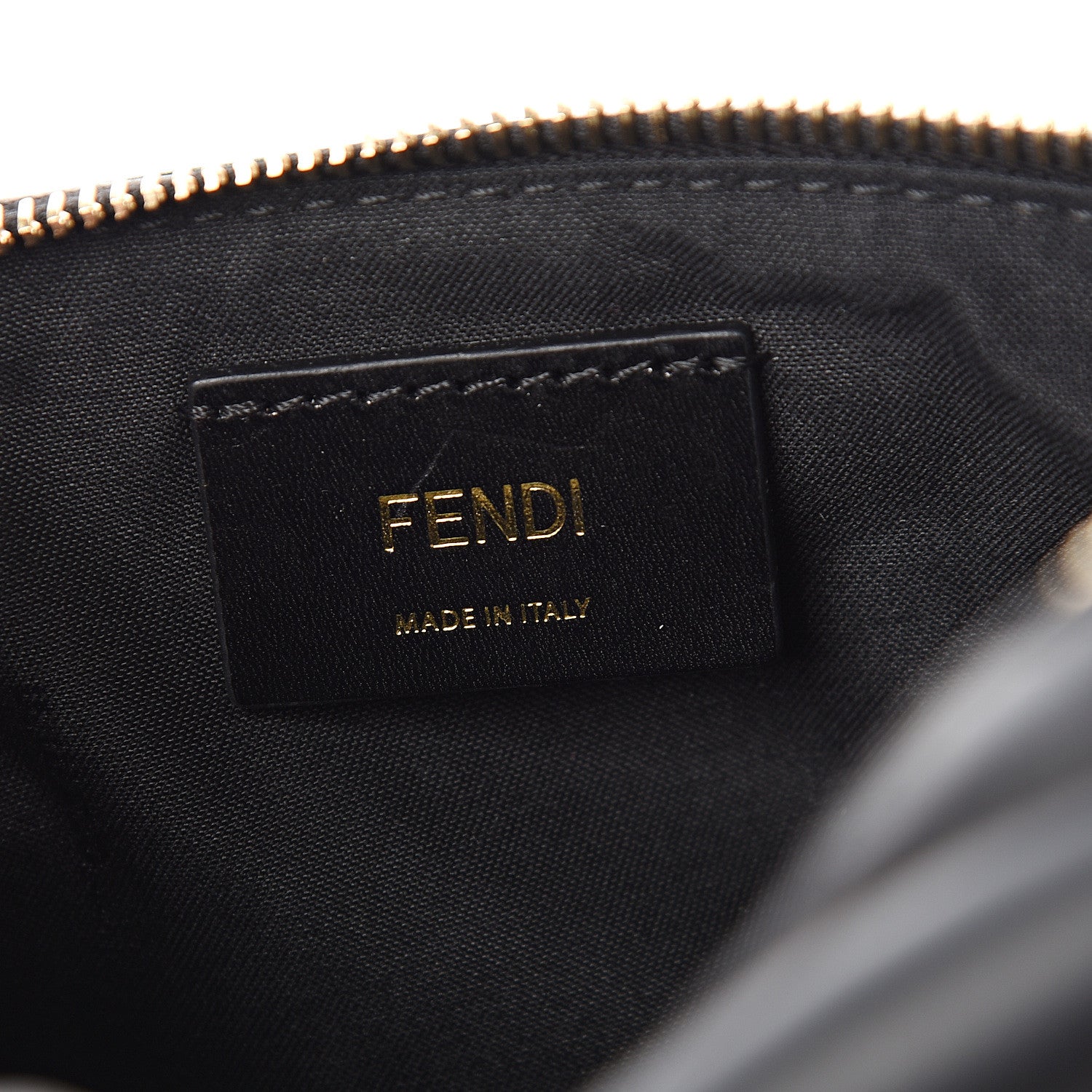 Fendi Vitello Grace Karligraphy Studded Pocket Belt Bag Black 5 of 9