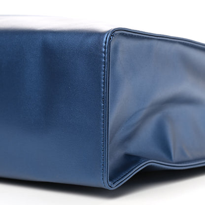 Telfar Metallic Vegan Leather Medium Shopping Bag Cobalt 9 of 9
