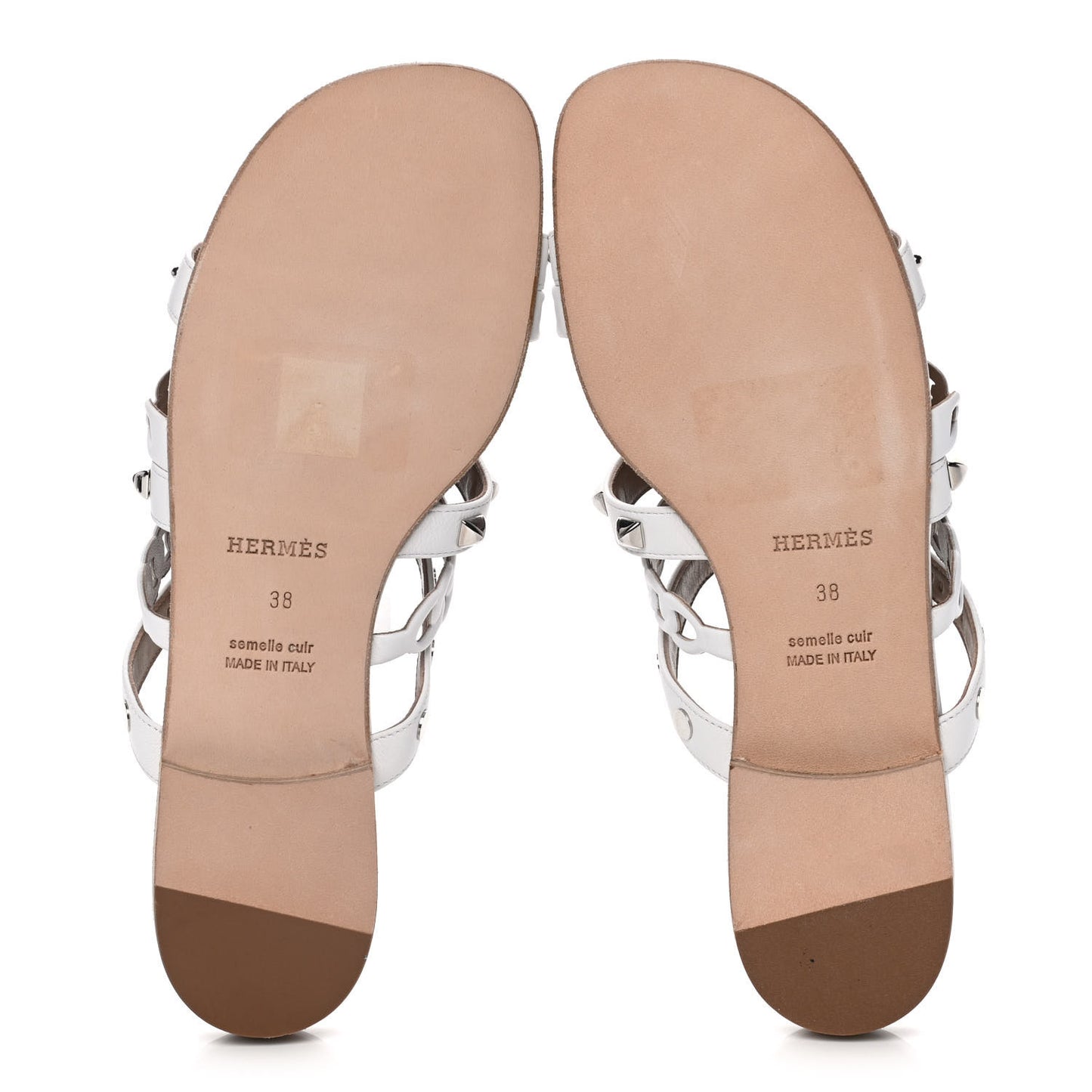 Nappa Amalfi Sandals 38 White Gris Argente