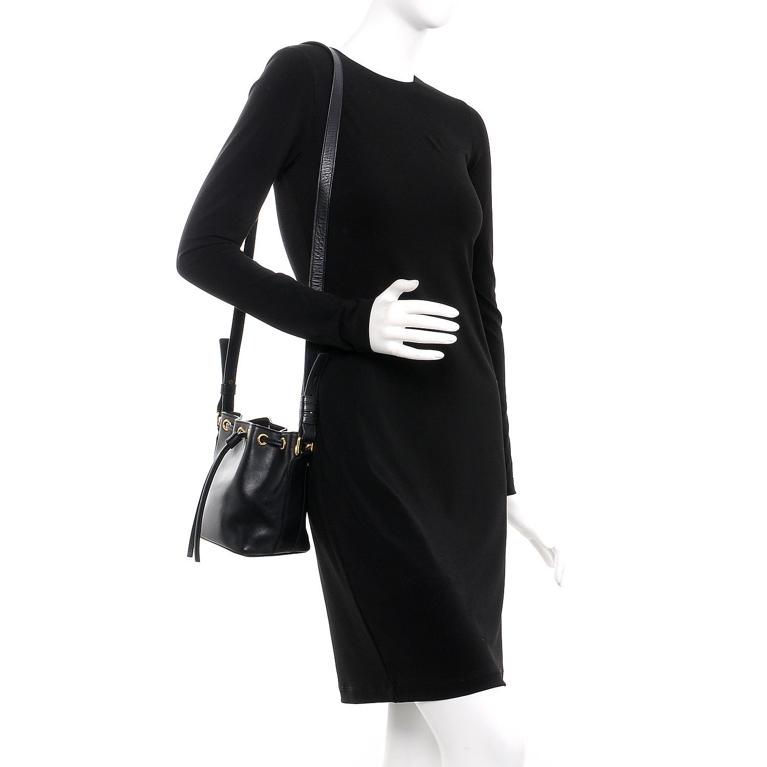 Saint Laurent Calfskin Small Emmanuelle Bucket Bag Black 2 of 7