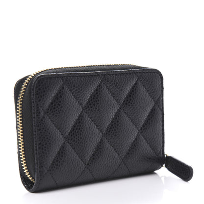 Chanel Caviar Quilted Zip Coin Purse Black 3 of 8