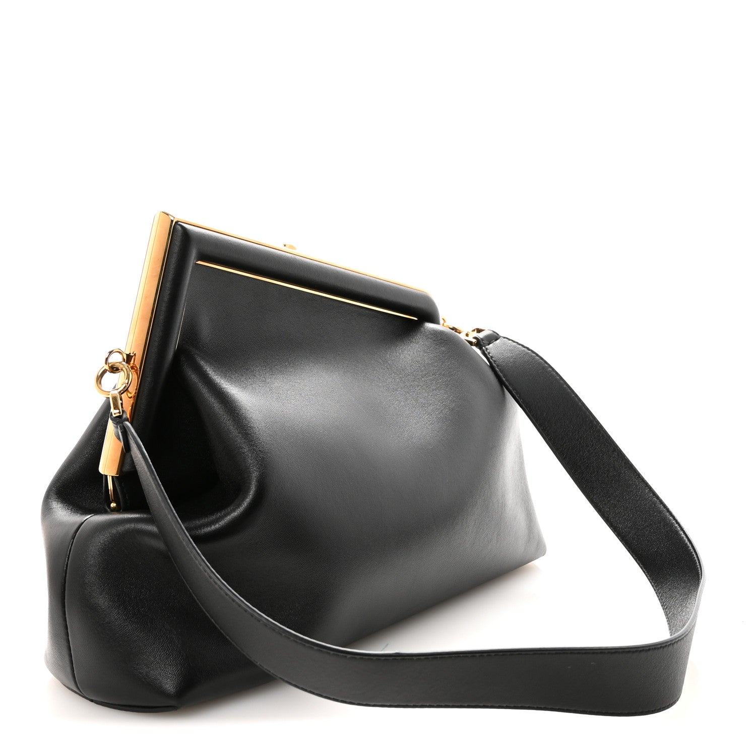 Fendi Shiny Nappa Medium Fendi First Black 1883395 – FASHIONPHILE