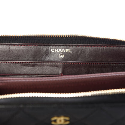 Chanel Caviar Quilted Large Gusset Zip Around Wallet Black 6 of 7