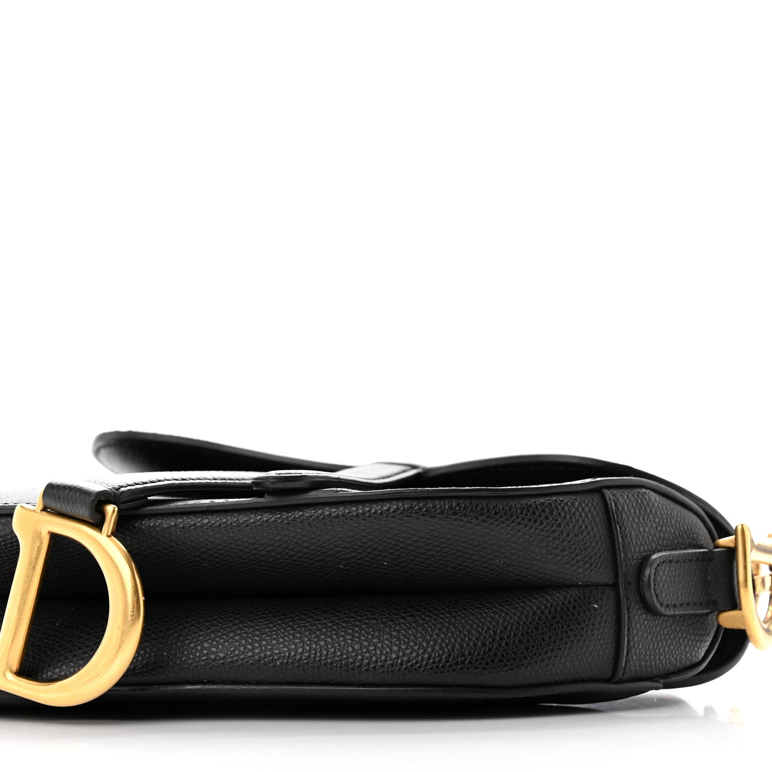Christian Dior Grained Calfskin Mini Saddle Bag With Strap Black 9 of 10
