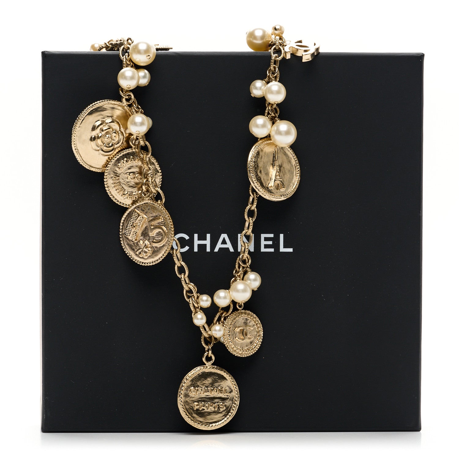 Chanel CC Medallion 100 Anniversary Chain Necklace Gold 6 of 6