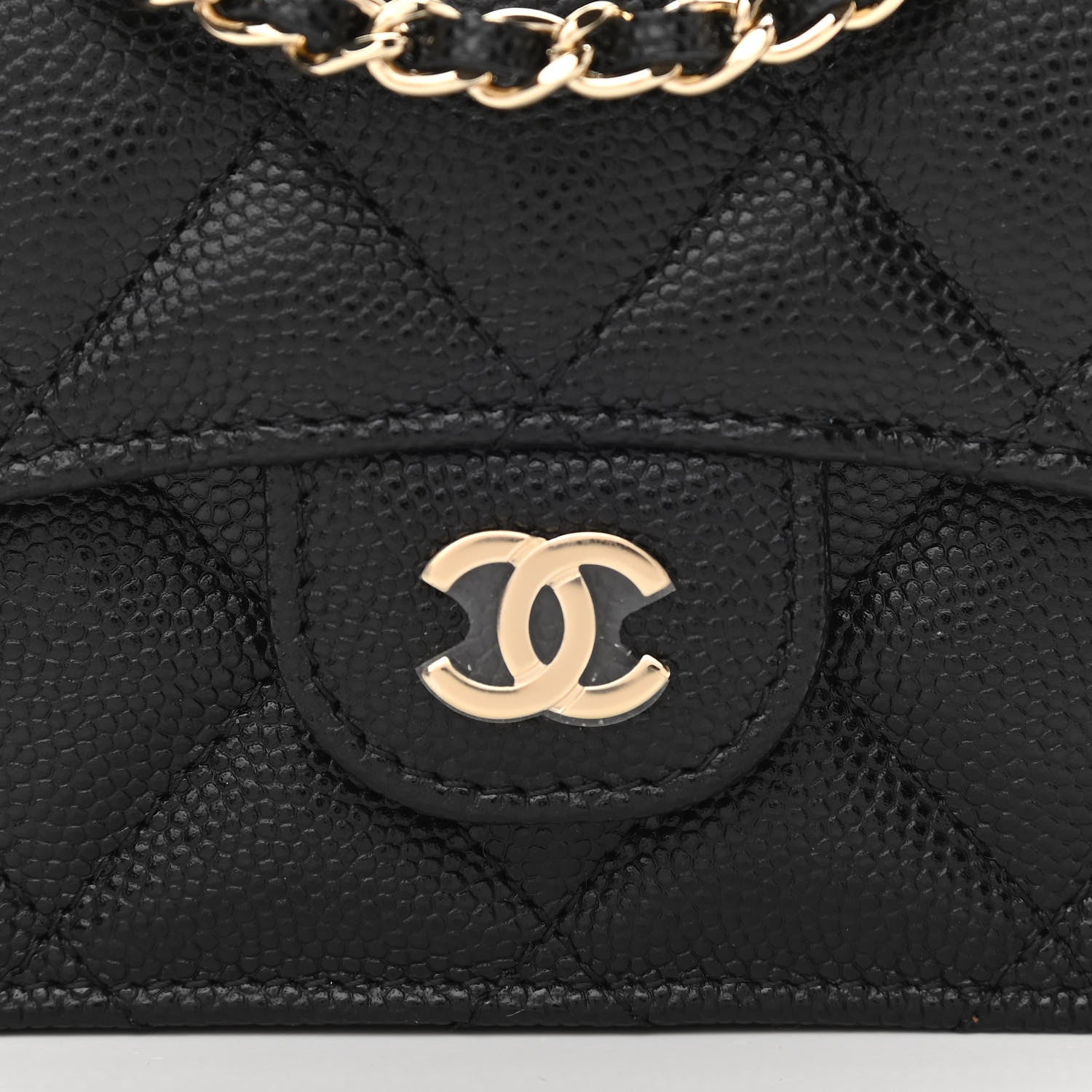 Chanel Caviar Quilted Flap Card Holder On Chain Black 9 of 11