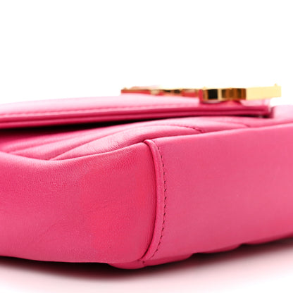 Saint Laurent Calfskin Matelasse Chevron Classic Monogram Baby Chain Bag Fuchsia 8 of 12