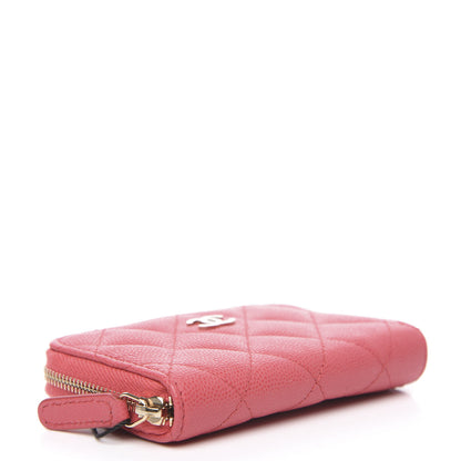 Chanel Caviar Quilted Zip Coin Purse Dark Pink 4 of 8