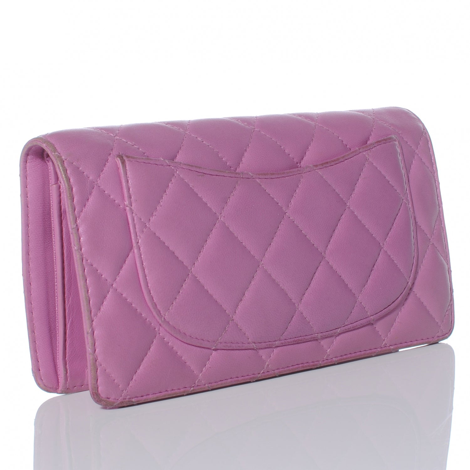 Chanel Lambskin Quilted Yen Wallet Violet 3 of 7