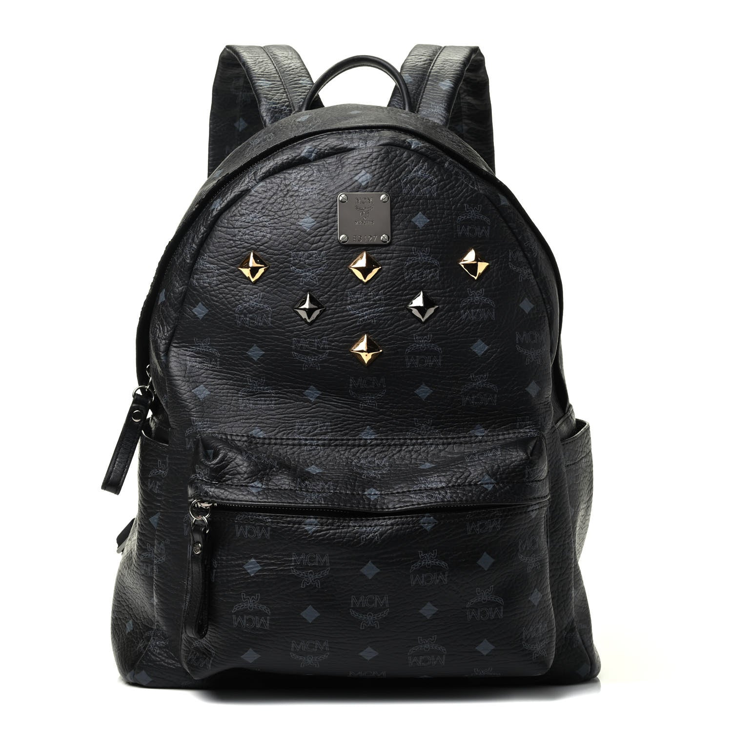 MCM Visetos Medium Sprinkle Stud Stark Backpack Black 1 of 9